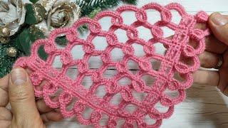 Оригинальная шаль всего из 2 - х раппортов Crochet shawl 