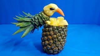 How to make a Parrot with an pineapple - Art Fruits - Natural Life