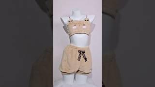 FW8620338Fluffy bear cami set www.fleurwhisper.com  #cute #camiset #kawaii #softwear#fleurwhisper