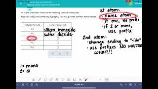 ALEKS: Naming binary covalent compounds