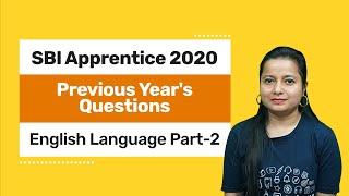 SBI APPRENTICE PREVIOUS YEAR QUESTION PAPER | SBI APPRENTICE RECRUITMENT 2020 | ENGLISH LANGUAGE