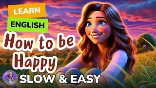 How to be Happy| Improve your English | Listen and speak English Practice Slow & Easy