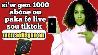 kòman pou rezoud pwoblèm paka fè live sou tiktok