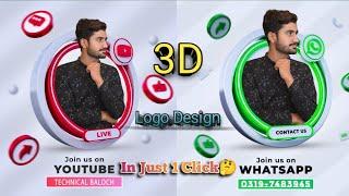 "Instant 3D Logo Design in Photoshop: One-Click Magic!" Technical Baloch