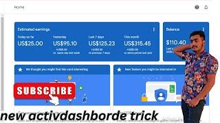 how can we get adsen active dashborde in 2 days with new website | green tick profile trickNew Tab
