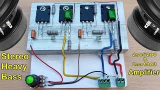Stereo High Power Heavy Bass Amplifier // How to make Amplifier Using 2sc5200 & 2sa1943 -  Powerful