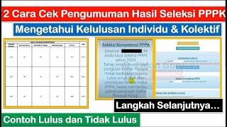 2 Cara Cek Pengumuman Hasil Seleksi PPPK Mengetahui Kelulusan Individu dan Kolektif Contoh Lulus dan