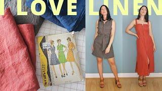 Sewing Linen Dresses {spoiler: I LOVE THEM} | Vintage Shirtdress and Button Front Sundress