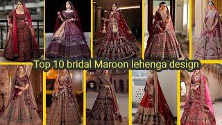 ️Top Bridal Lehenga Choli 2025 Latest Bridal Maroon Lehenga Designs 2025 Wedding Lehenga Designs