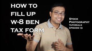 How to fill W8-BEN tax form in Shutterstock.