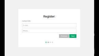 Multi Step Form | Multi Step Form With Progress Dots Using JQuery and Css3