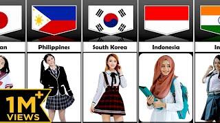 School Girls Uniform From Different Countries