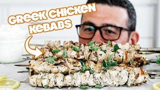 Greek Chicken Souvlaki Recipe (Seasoned Chicken Kebabs)