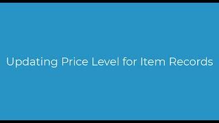 How to Update NetSuite Item Pricing Using Excel