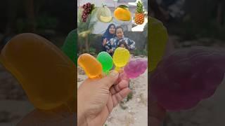 bagi bagi agar puding jelly karakter buah sesuai emoji, kalian suka buah apa? #shorts