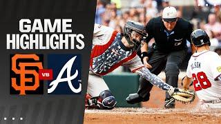 Giants vs. Braves Game Highlights (7/4/24) | MLB Highlights