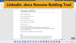 LinkedIn Resume Builder | Extract Linkedin profiles and get their Resume in Seconds