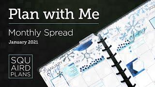 Plan with Me :: January 2021 :: Squaird Plans Monthly Spread :: Classic Happy Planner