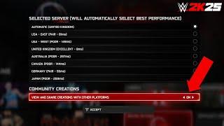 How To TURN ON Cross Platform Community Creations In WWE 2K25 (PS4, XB1 & PC - PS5 & XB Series X)