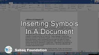 Inserting symbols in a document, Computer Science Lecture | Sabaq.pk