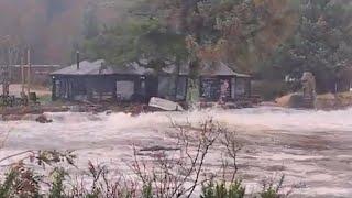 Major flooding/very high tide Brodick Golf Course/Fishermans Walk, Arran@davetheraverovingtherock