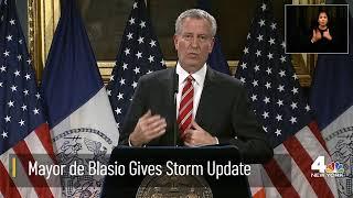 Mayor de Blasio Gives Updates on NYC's First Snow Storm