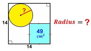 Can you find the Radius of the Yellow circle? | (Squares) | #math #maths | #geometry