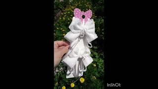 ШИКАРНЫЕ белые БАНТЫ из вельветовой ленты.# shorts#bow#shortsvideo#ribbonbows#бантикившколу