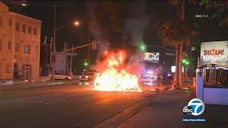 Bystanders tried to rescue victims, but Tesla burst into flames in deadly West Hollywood crash