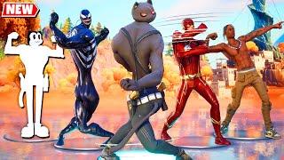 Fortnite Toon Meowscles Dance Song (Squash & Stretch Emote) on Other Skins!