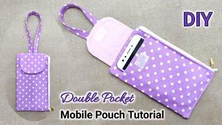 EASY METHOD !!! Mobile bag cutting and stitching | Mobile pouch making at home | DIY Cell Phone Bag