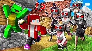 ALL TV WOMAN GIRLS FELL in LOVE with JJ and MIKEY in Minecraft - Maizen