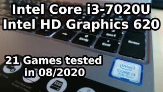 Intel Core i3-7020U \ HD Graphics 620 \ 21 Games tested in 08/2020 (8GB RAM)