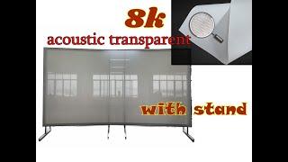 XY 8k acoustic transparent curved frame projector screen with stand