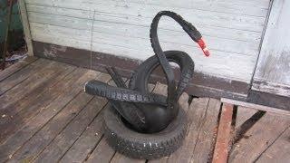 How to make a swan out of the tire (briefly)
