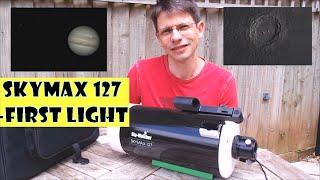 Skywatcher Skymax 127 Telescope First Light: Moon and Jupiter