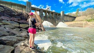 2 HOURS of SPILLWAY Catch and Cooks! -- Crappie, Bluegill, Catfish, Bass and More!