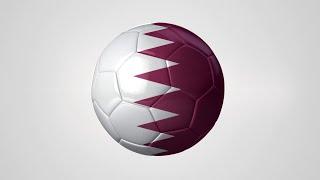 Qatar Flag on 3D Football rotate loop 1 Hour