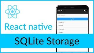 React native SQLite storage tutorial