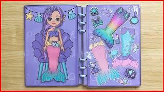 Mermaid paper doll dress up, paper doll house tutorial, quiet book (Chim Xinh channel)