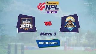 Highlights: 3rd Match, Janakpur Bolts vs Karnali Yaks | 3rd Match, KY VS JB