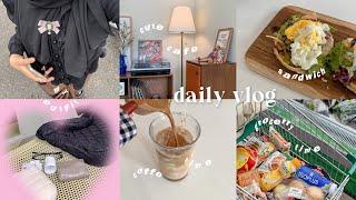 daily vlog: cute outfit, sandwich, coffe time, haul, sist graduation, cute cafe, grocerry ˚. ୭