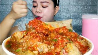 Pedas nya bakso tulang sumsum extra tetelan pake bihun sambal pedas 1 mangkok Mukbang