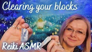 Reiki to clear blocks. Asmr kyanite crystal healing