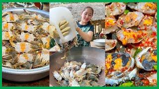 "Ocean Crab cooking for 3 recipes" Mommy Chef Sros cook ocean crab spicy | Cooking with Sros