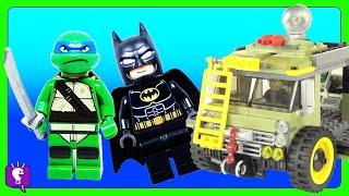 TMNT + Batman Lego Party Wagon! Ninja Turtle Story, Build & Review by HobbyKidsTV