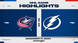 NHL Highlights | Blue Jackets vs. Lightning - December 17, 2024