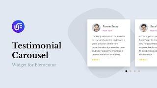 Testimonial Carousel Widget for Elementor