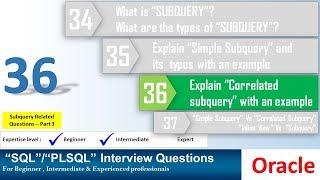 Oracle PL SQL interview question What is Correlated subquery | Oracle Correlated subquery