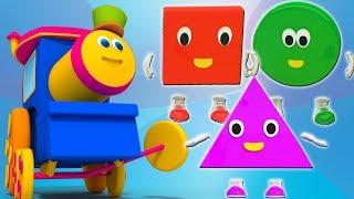 Боб поезд | Пять маленьких фигур | изучать формы в россии | Bob Train Song | Five Little Shapes